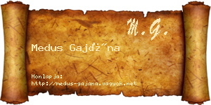 Medus Gajána névjegykártya